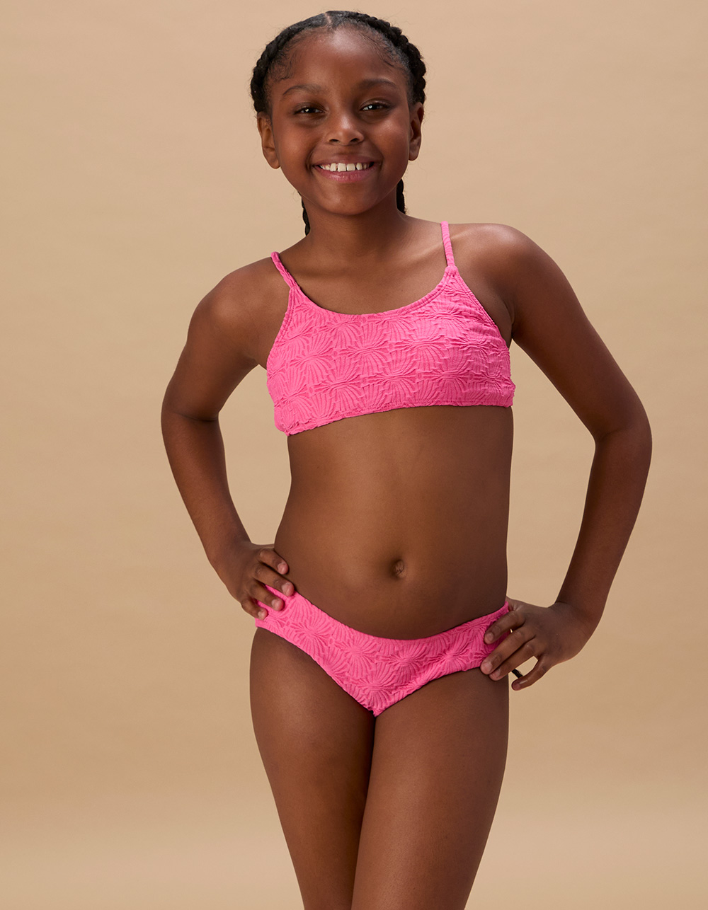 FULL TILT Texture Girls Bralette Bikini Set
