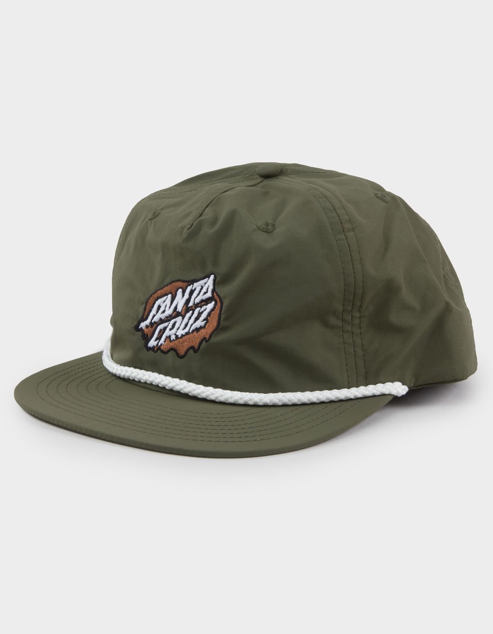 SANTA CRUZ Slime Dot 5 Panel Snapback Hat - OLIVE
