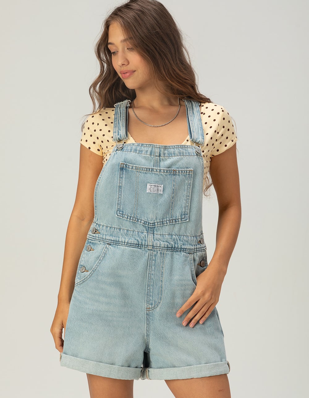 LEVI'S Womens Vintage Shortalls - Abraded Art LIGHT BLAST