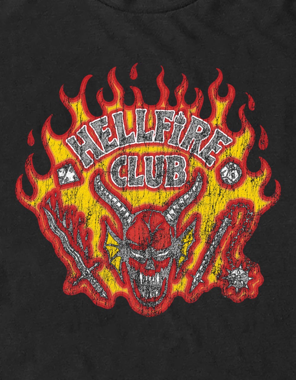 STRANGER THINGS Hellfire Club Scratch Unisex Tee - BLACK