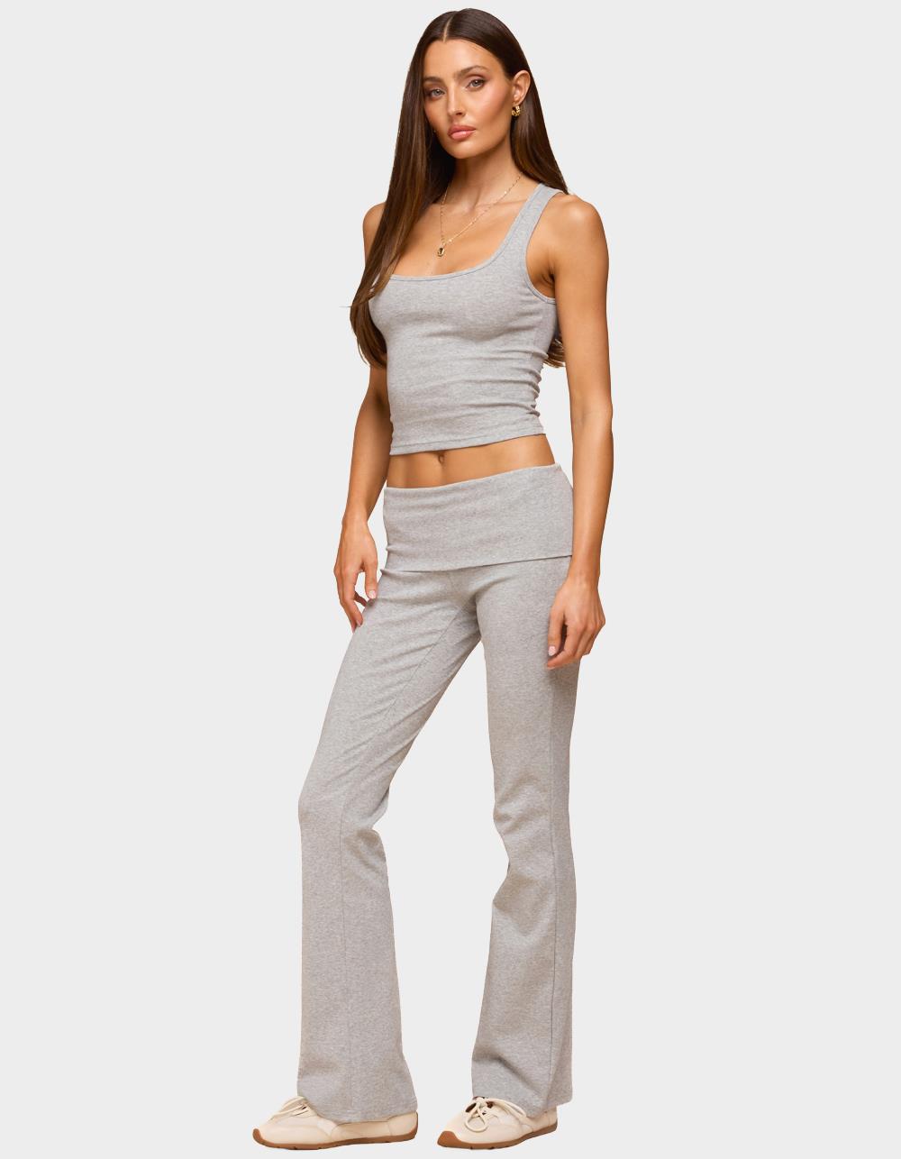 EDIKTED Ivanne Foldover Flared Pants
