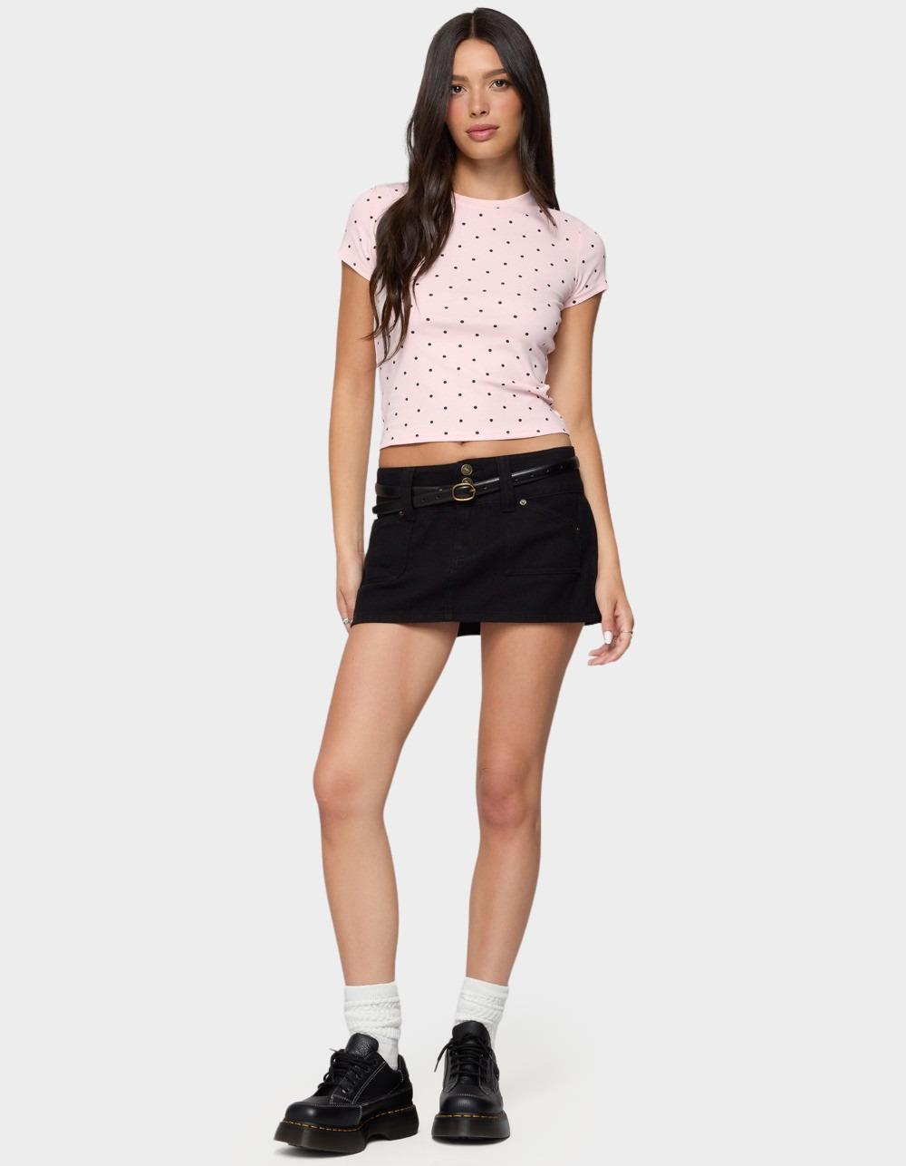EDIKTED Lorenzo Polka Dot Tee - LIGHT PINK
