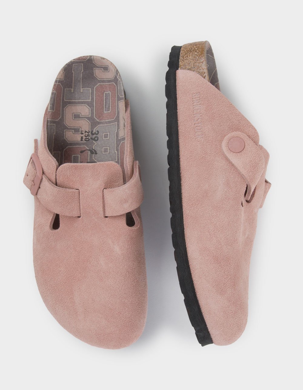 BIRKENSTOCK Boston Varsity Womens Suede Clogs - PINK