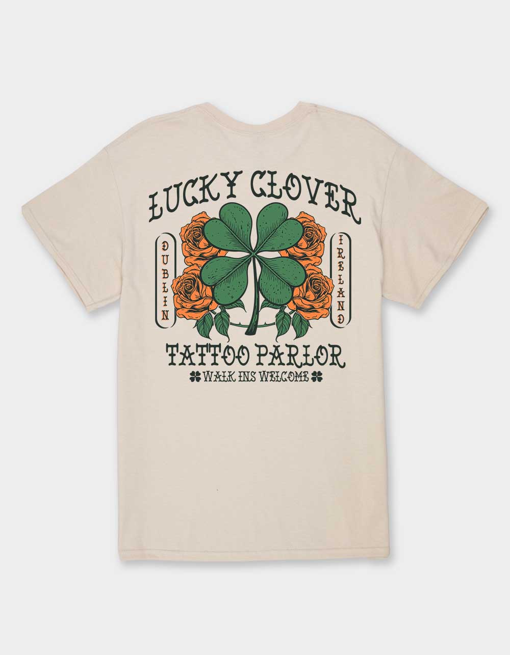 CLOVER Lucky Tattoo Parlor Unisex Tee - SAND