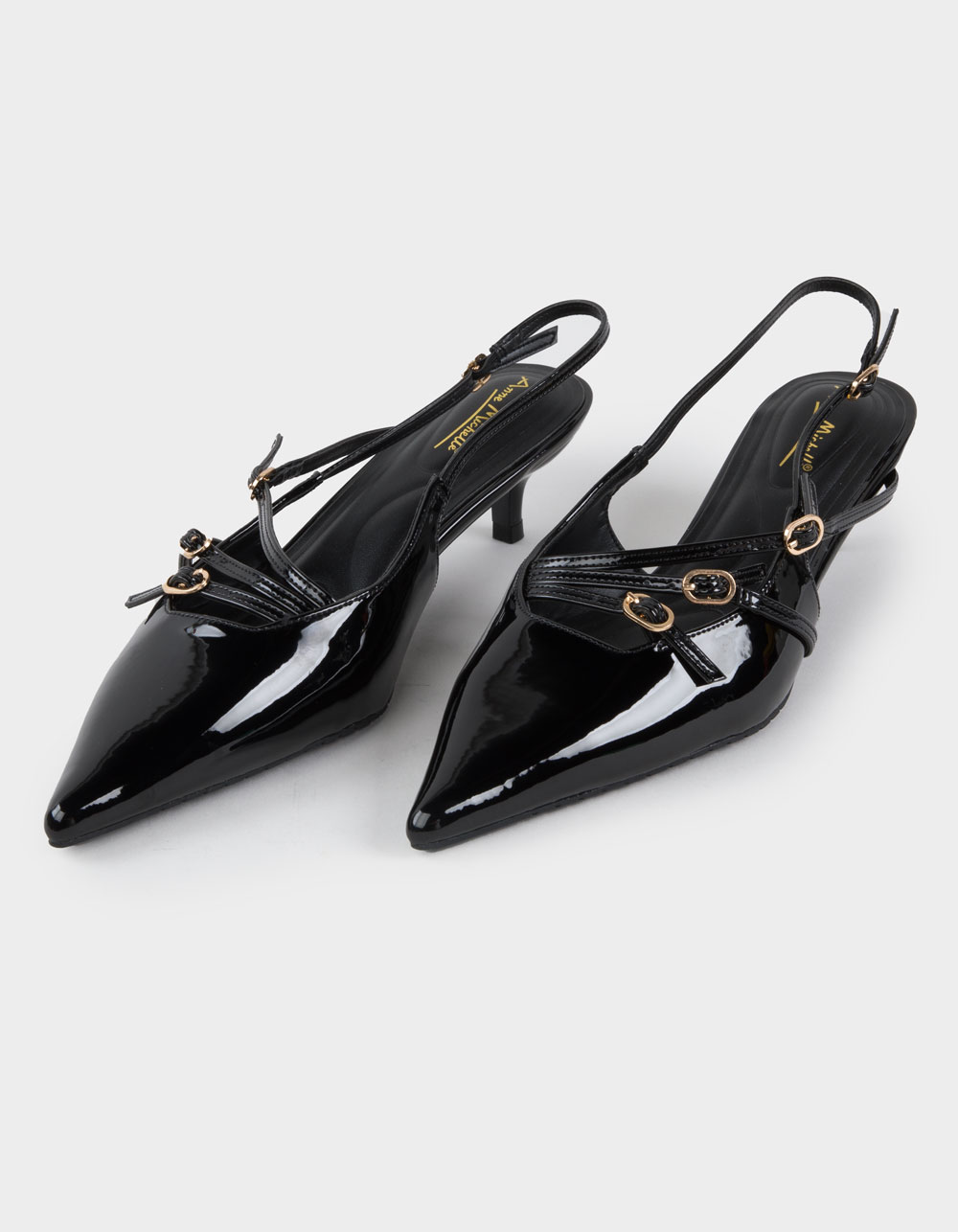 ANNE MICHELLE Stile Womens Slingback Heels - BLACK