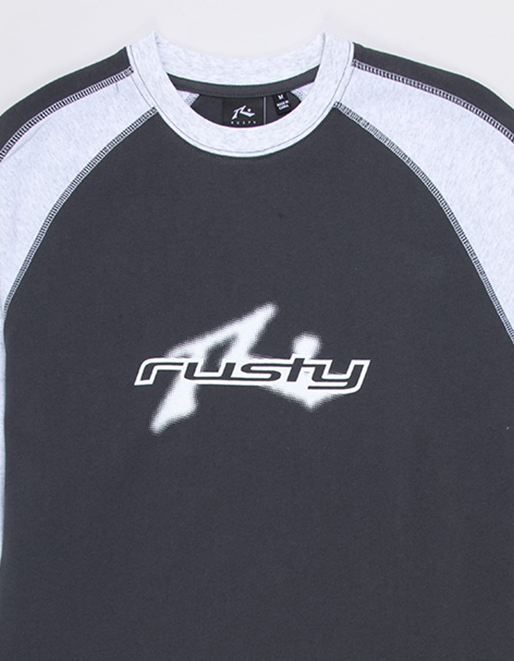 RUSTY Fade Mens Long Sleeve Tee - CHARCOAL