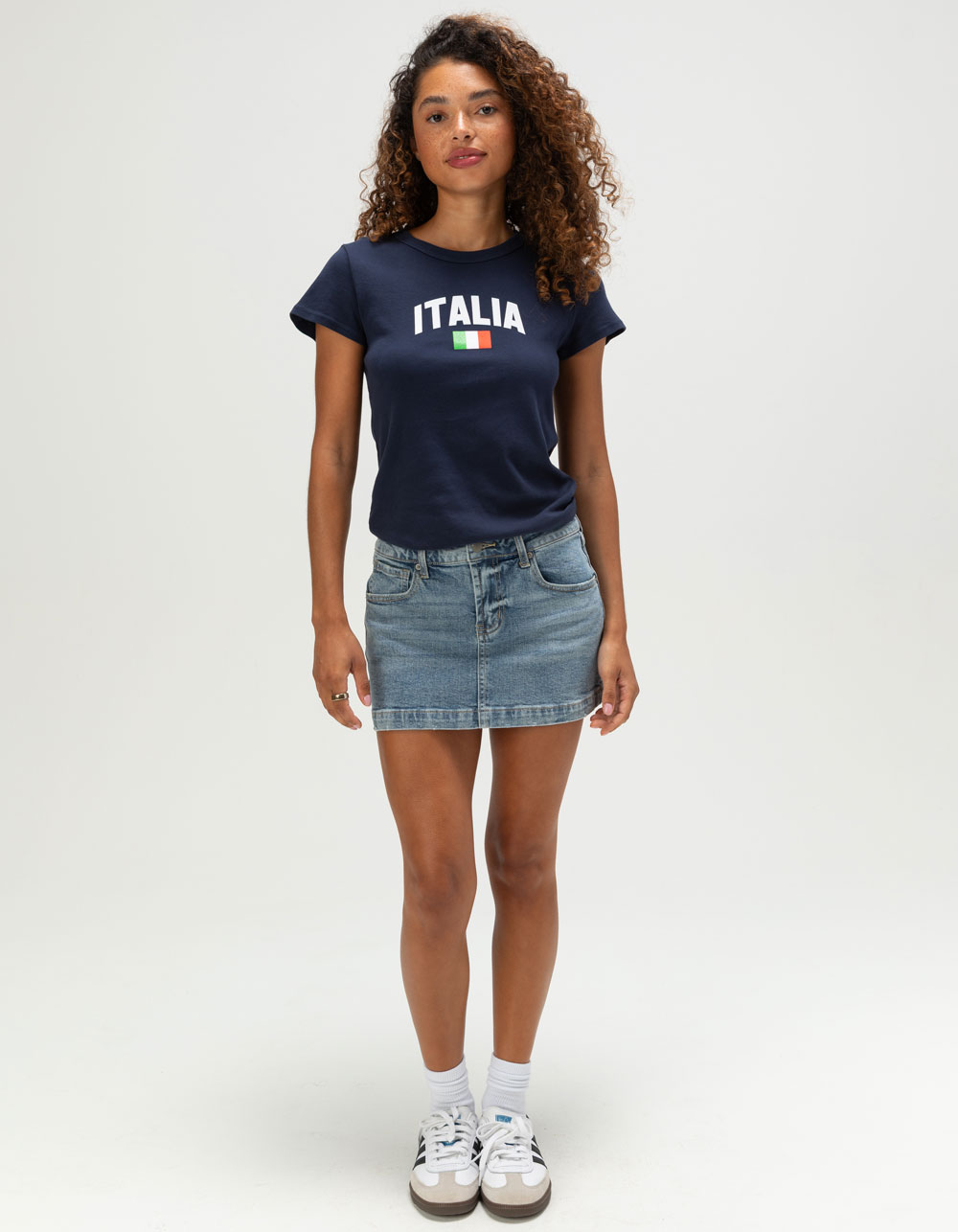 RSQ Womens Italy Baby Tee - NAVY