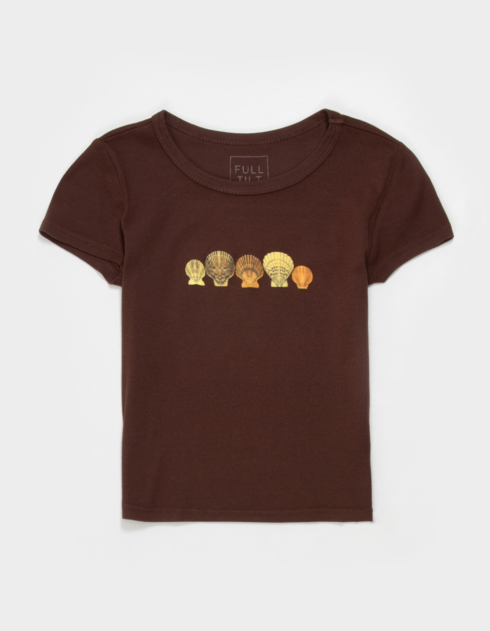 FULL TILT Shell Girls Baby Tee - BROWN