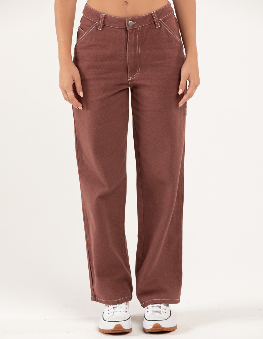 RSQ Womens High Rise Relax Carpenter Pants - BROWN