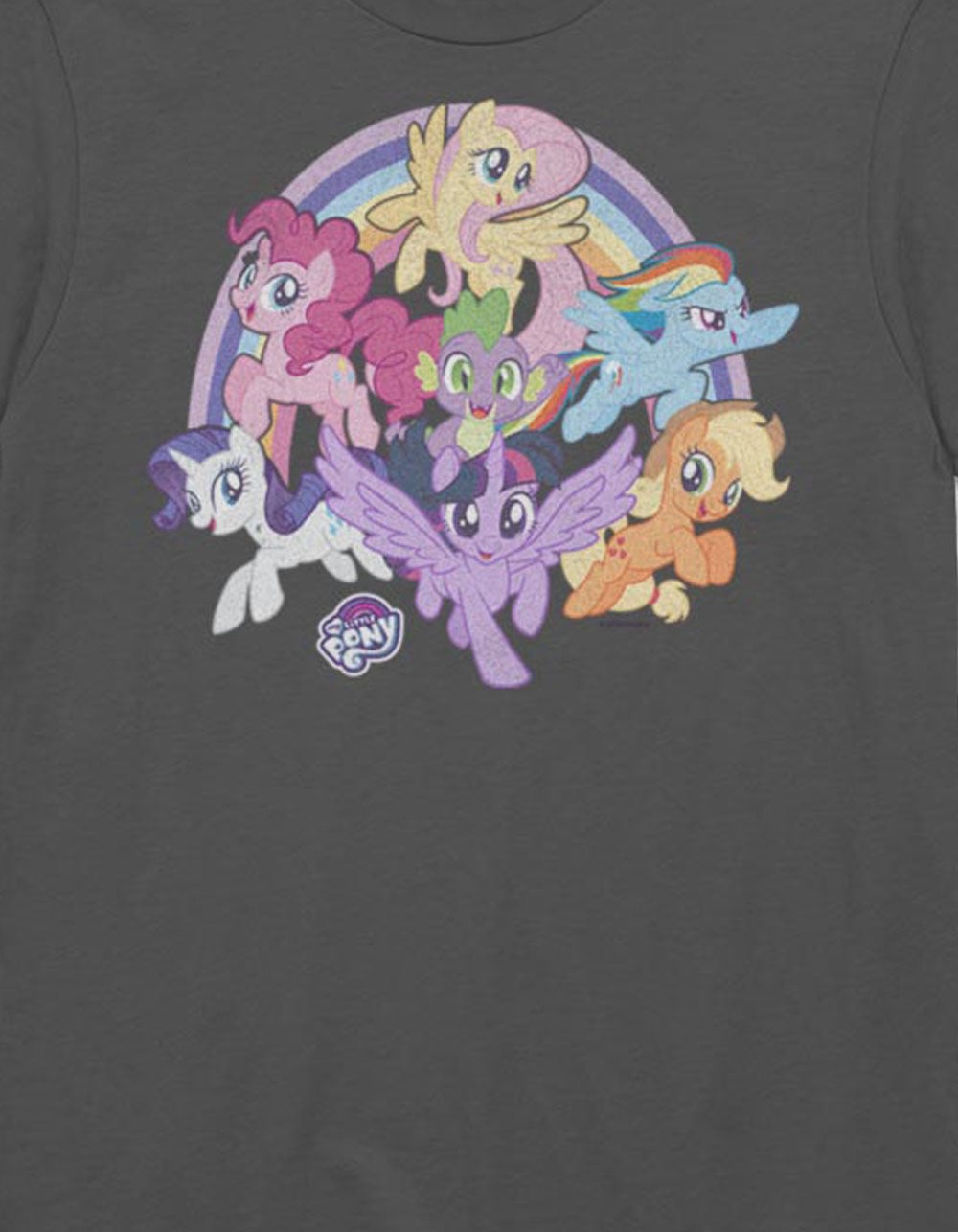 MY LITTLE PONY Rainbow Unisex Tee - CHARCOAL