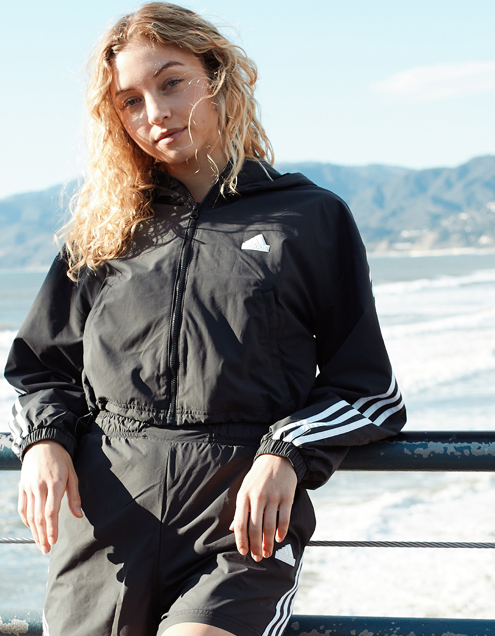 ADIDAS Future Icons 3-Stripes Womens Windbreaker Jacket - BLACK