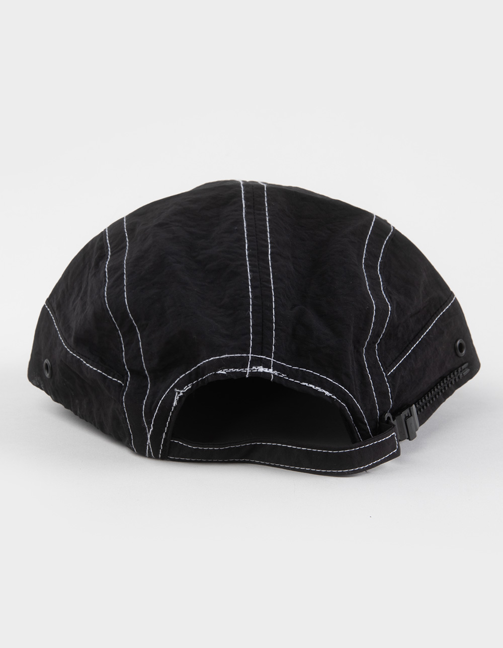 HELAS Seams 5 Panel Strapback Hat - BLACK