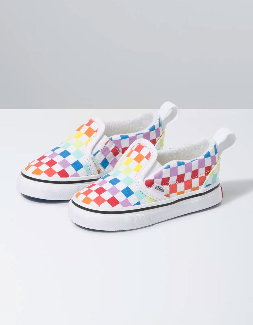 VANS Toddler Checkerboard Slip-On Velcro Shoes - RAINBOW CHECK | Tillys