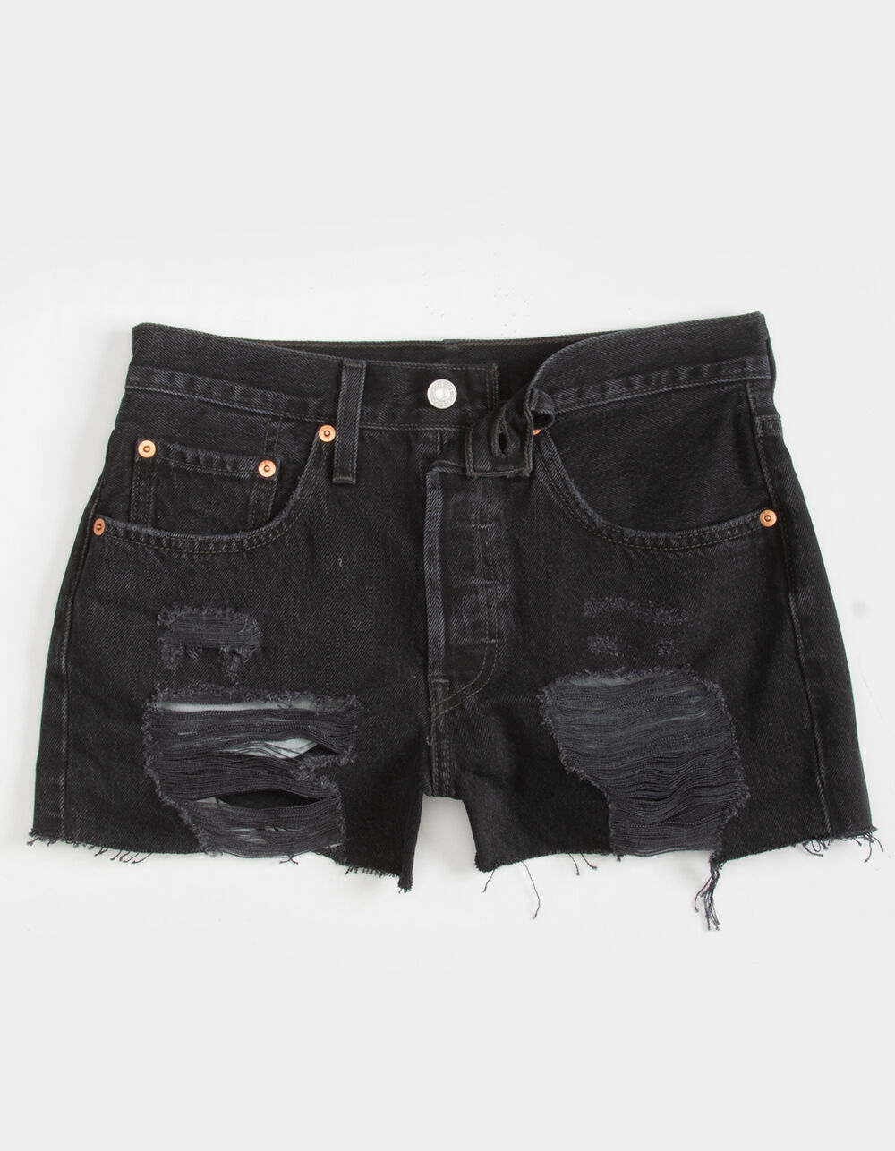 LEVI'S 501 Original Womens Denim Shorts BLACK DESTRUCT Tillys
