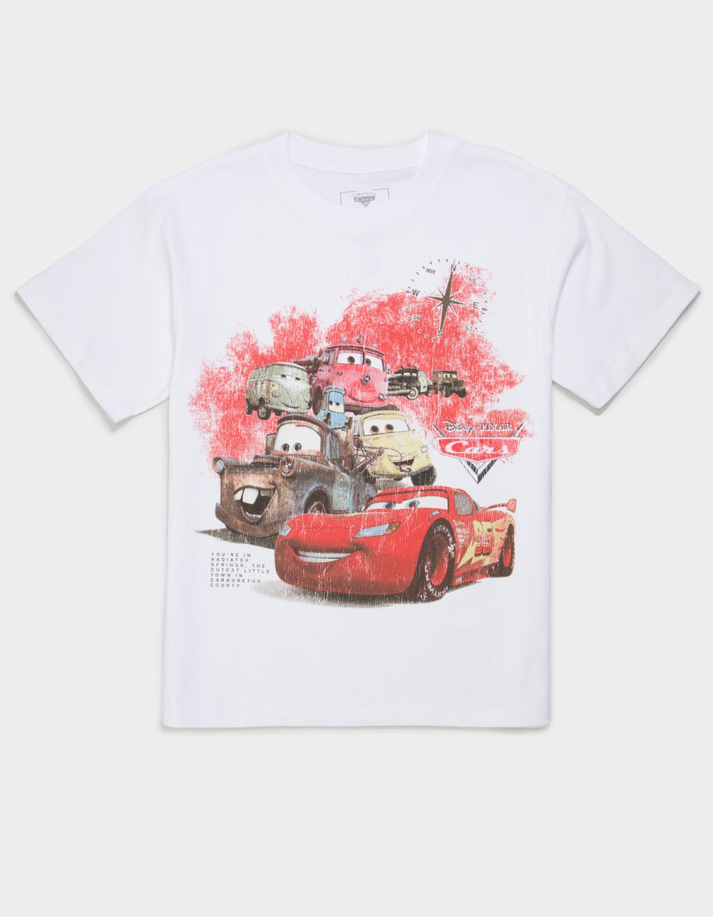 CVLA x Disney Pixar Cars McQueen & Friends Mens Boxy Tee - WHITE
