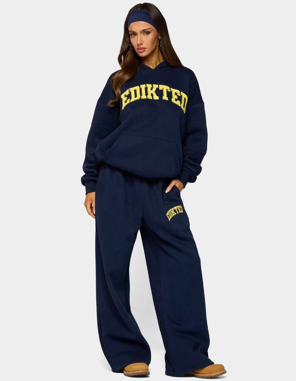 Edikted Crush Sweatpants - NAVY