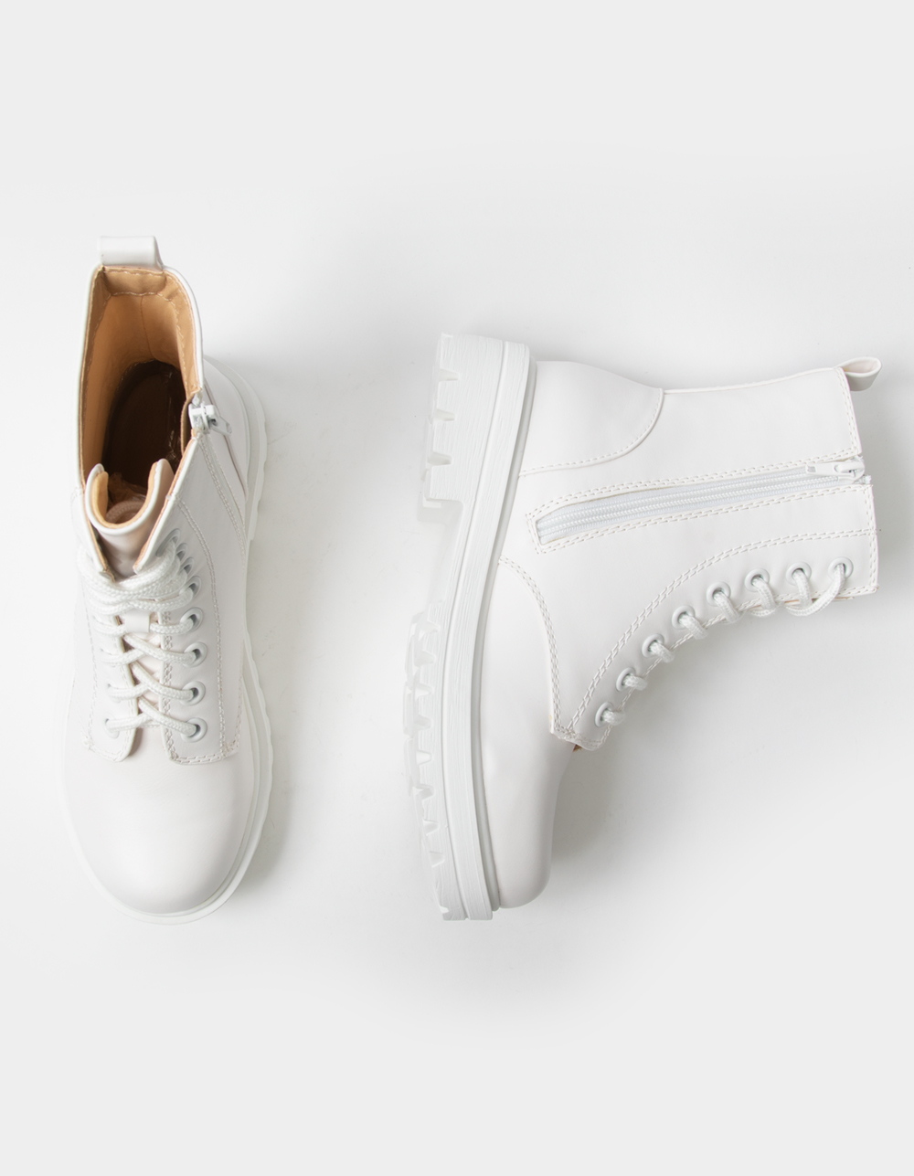 SODA Lug Sole Womens Combat Boots - WHITE | Tillys