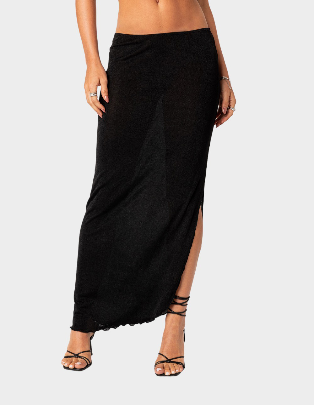 EDIKTED Milan Slitted Womens Maxi Skirt - BLACK | Tillys