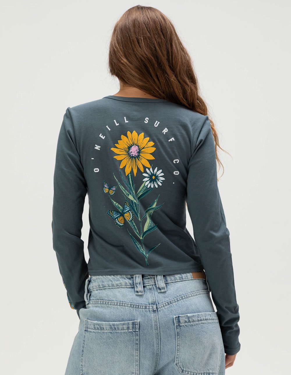O'NEILL Pacific Bloom Womens Long Sleeve Tee - SLATE BLUE