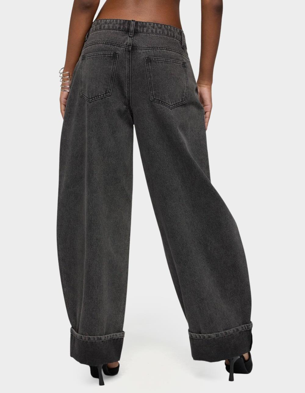 EDIKTED Kella Low Rise Baggy Jeans - BLACK