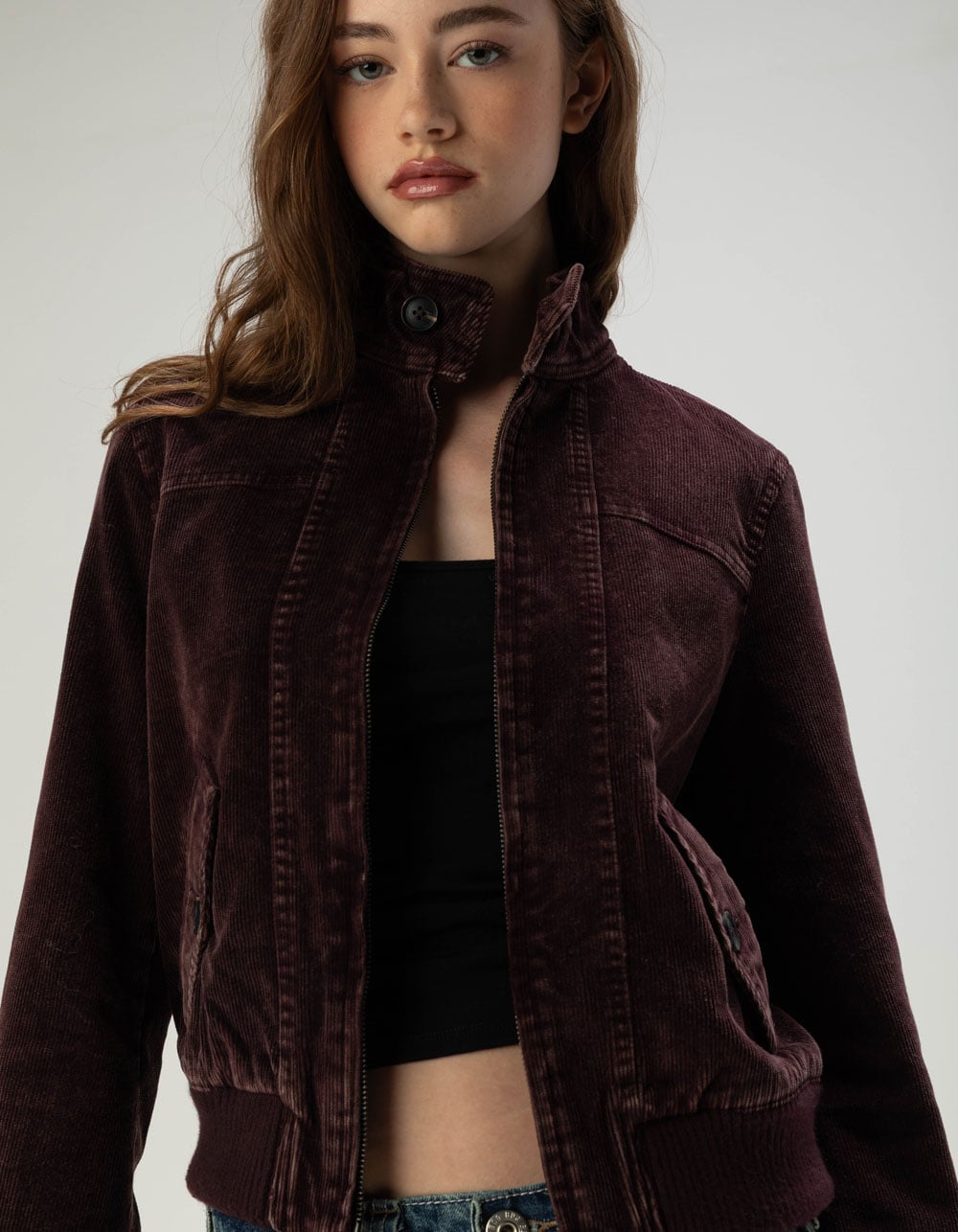 BDG Urban Outfitters Roxy Womens Corduroy Jacket - WINE