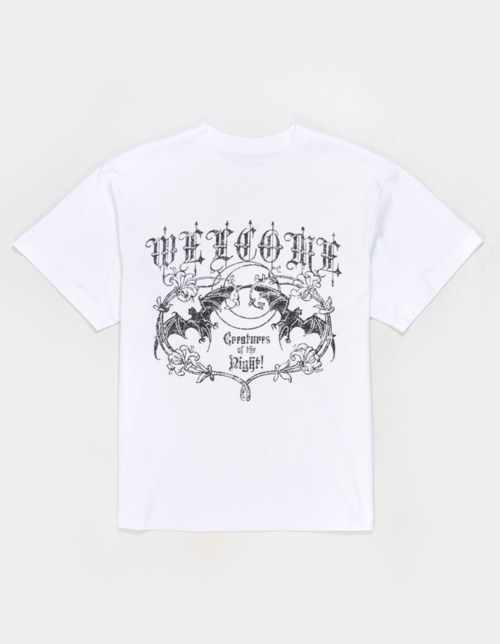 WELCOME SKATEBOARDS Night Creature Mens Boxy Tee - WHITE