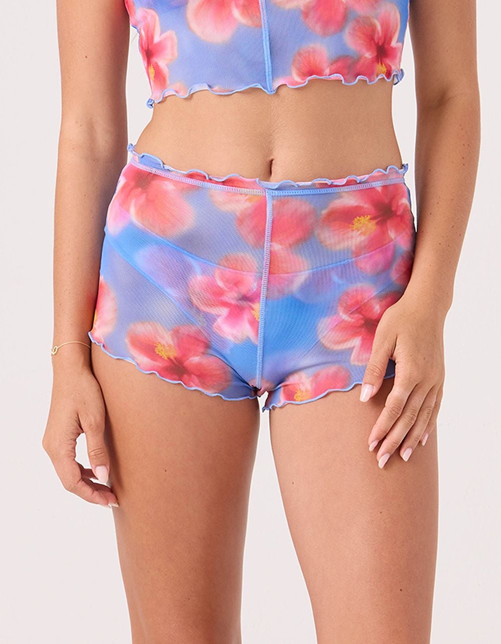 ROXY Hibiscus Daze Mesh Shortie - PINK/BLUE