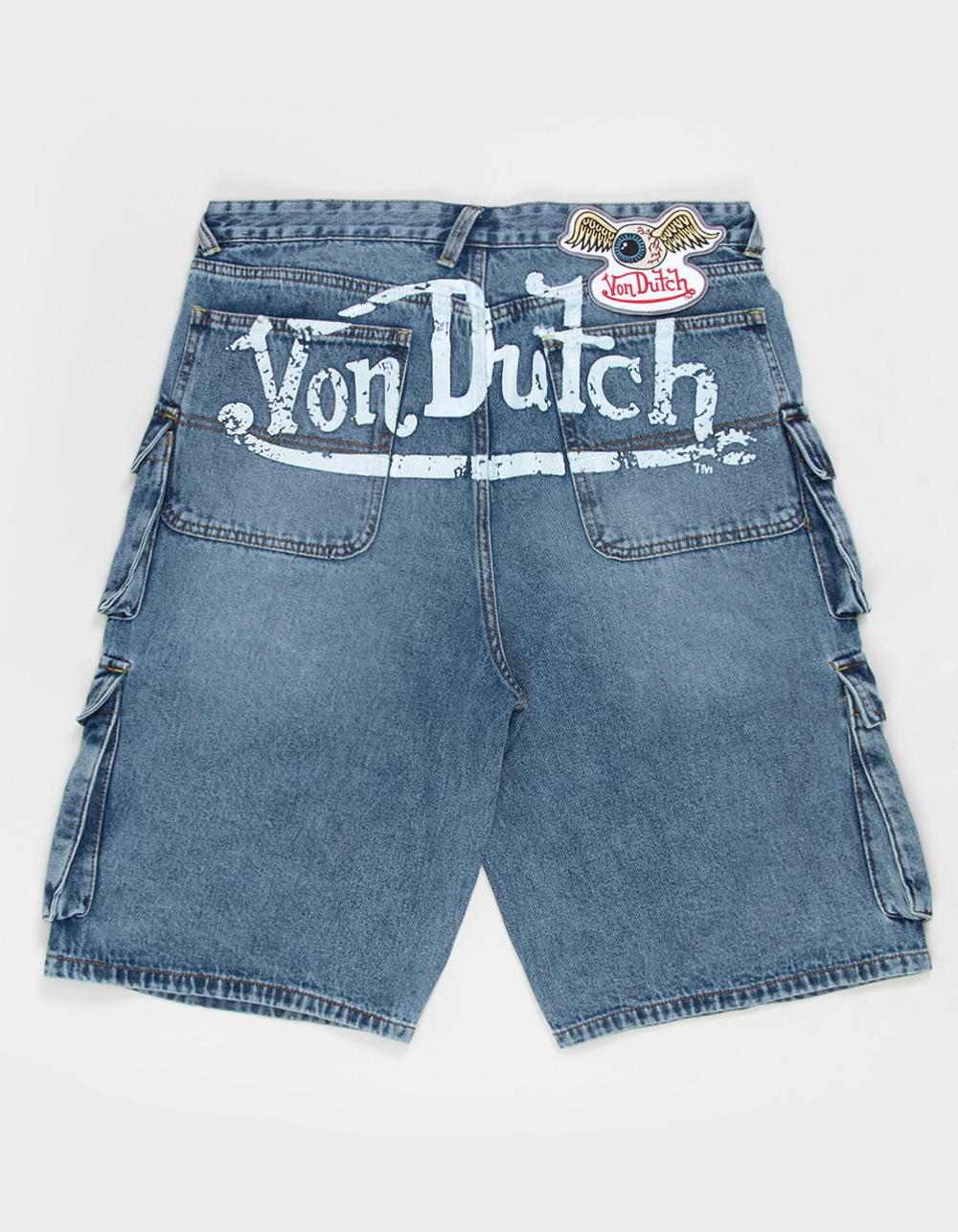 VON DUTCH Mens Cargo Jorts - MEDIUM WASH | Tillys