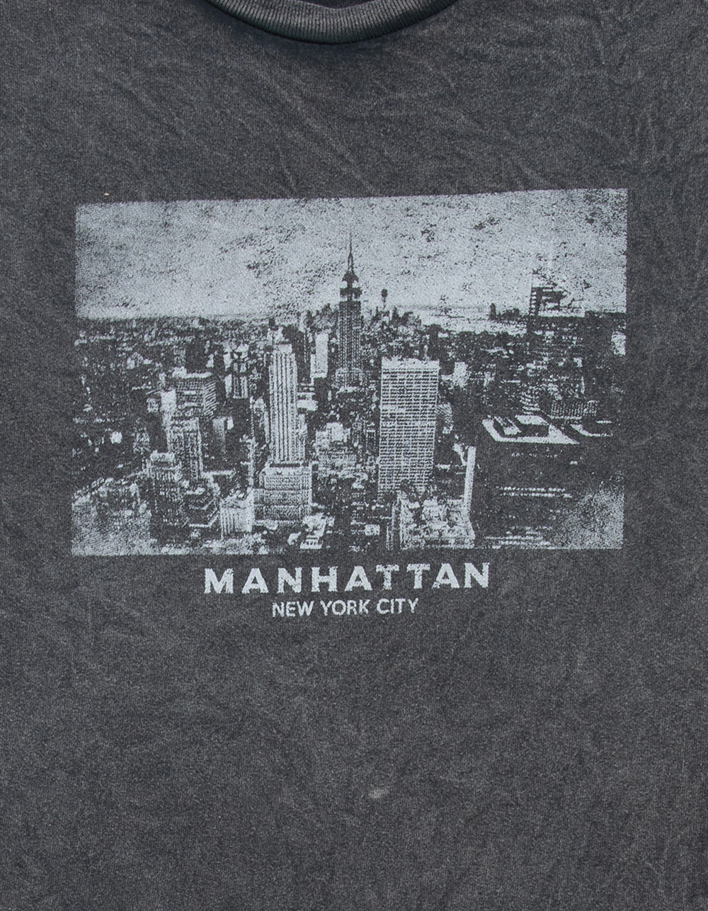 FULL TILT New York Girls Boyfriend Tee - WASHED BLACK
