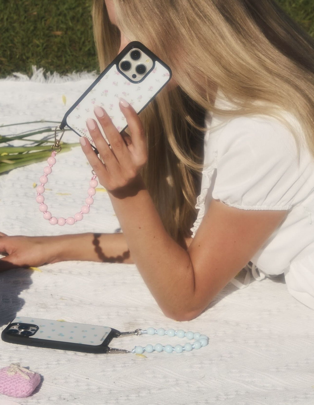CORDEE CASES Peony Picnic iPhone Pro MagSafe Wristlet Set