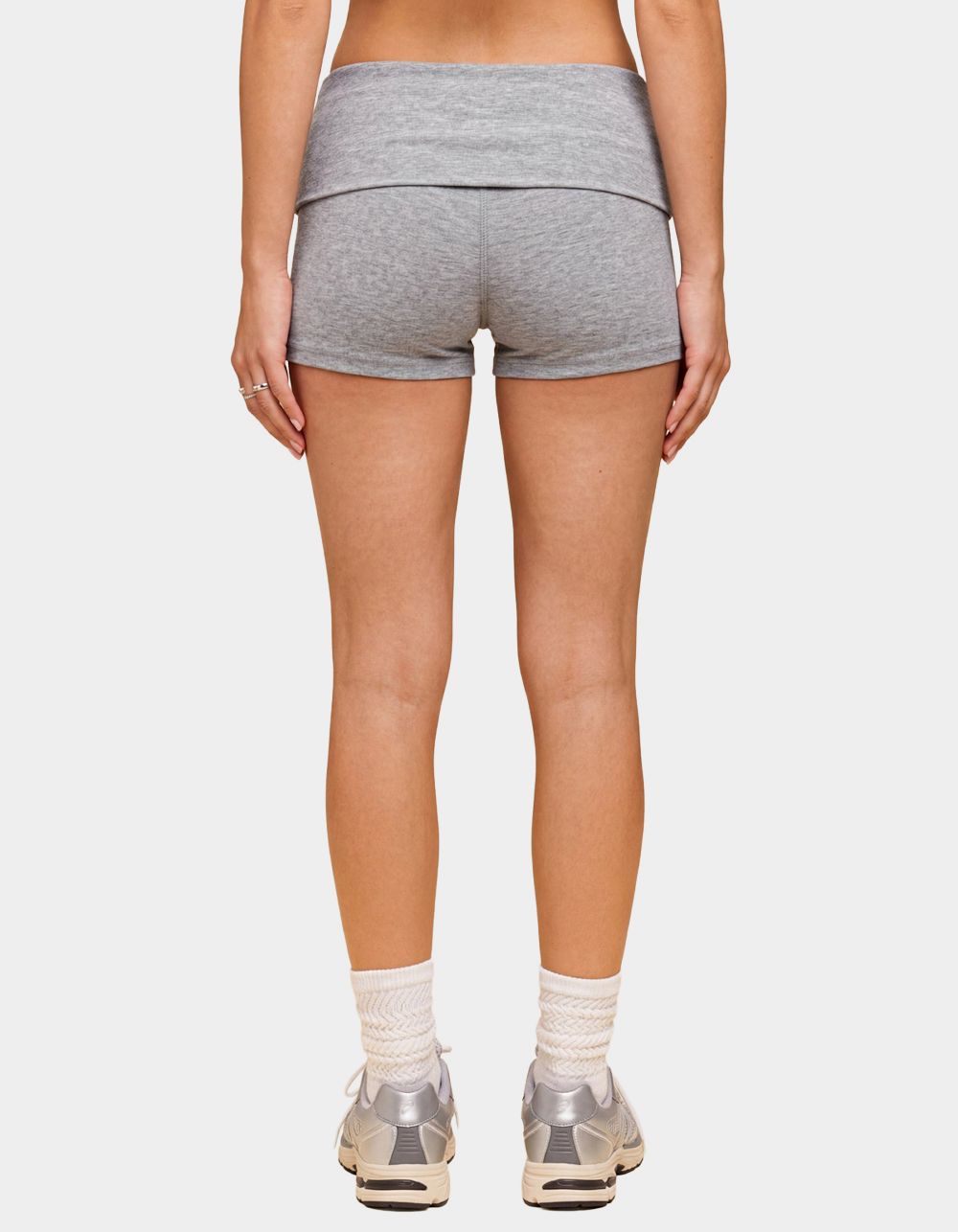EDIKTED Audrea Ribbed Foldover Biker Shorts