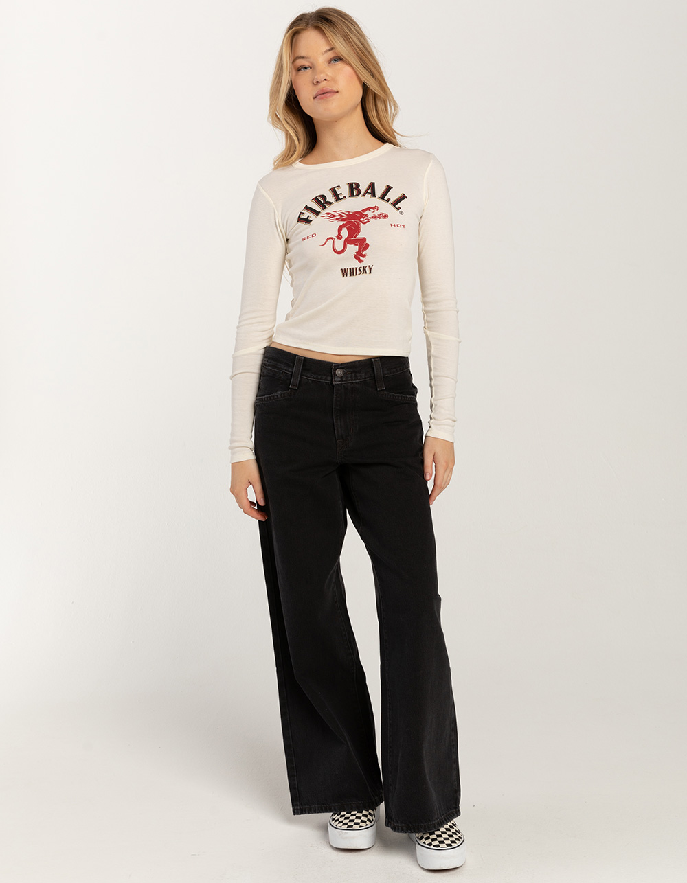 RIPPLE JUNCTION Fireball Womens Long Sleeve Baby Tee CREAM Tillys