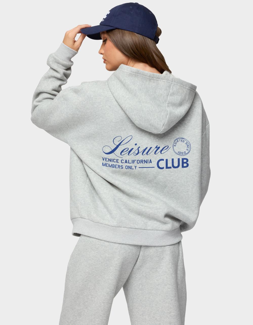 EDIKTED Leisure Club Hoodie - GRAY