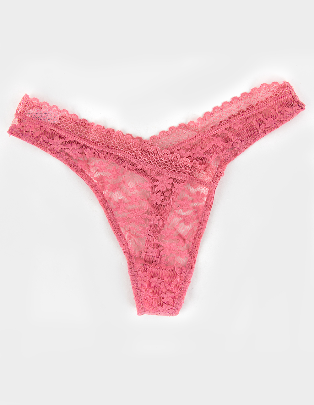 Buy Bright Pink Luxury Floral Lace High Leg Knickers 8, Knickers
