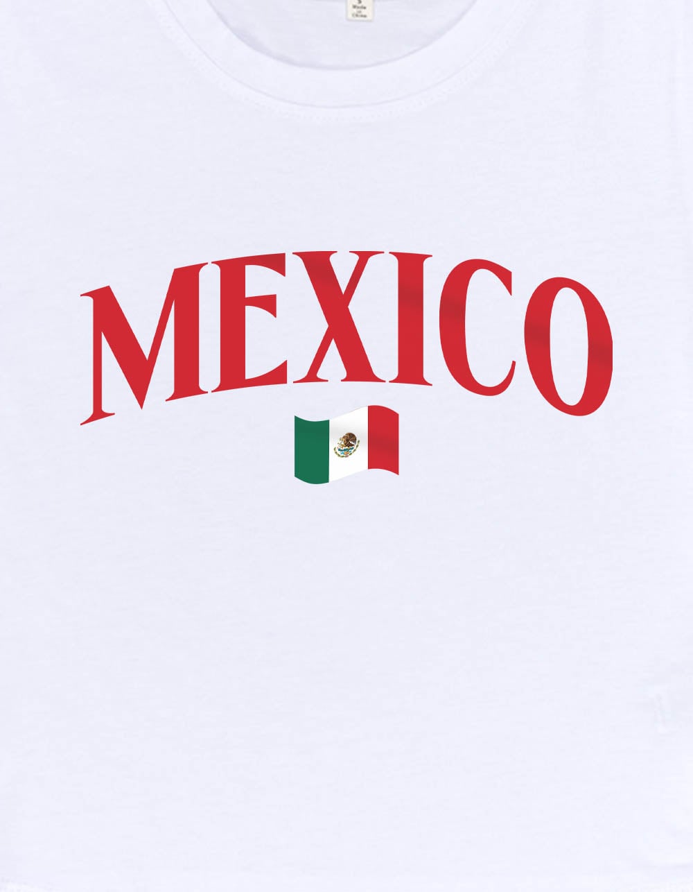 MEXICO Flag Womens Baby Tee - WHITE