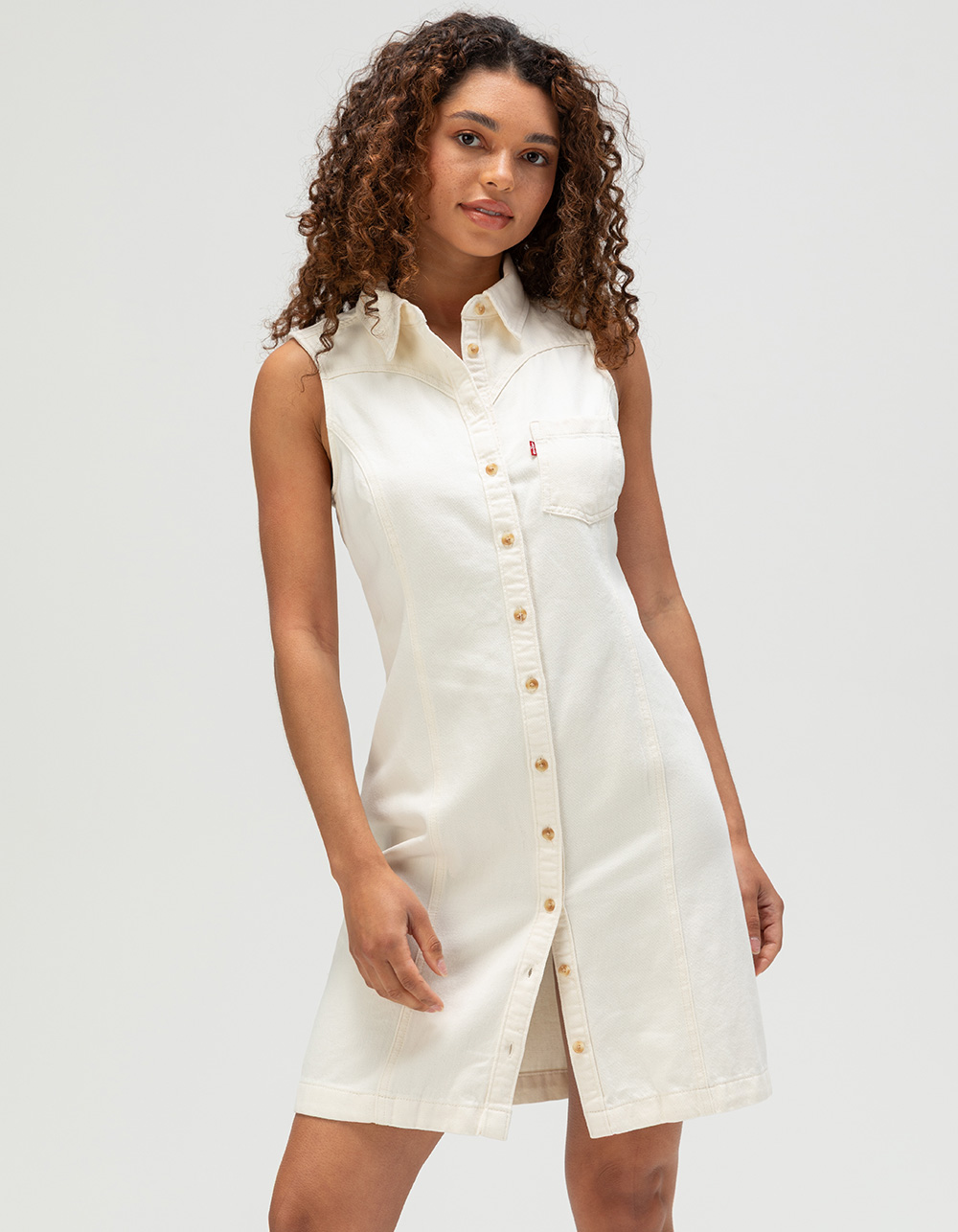 LEVI'S Premium Zeda Womens Denim Dress - Seeded State WHITE
