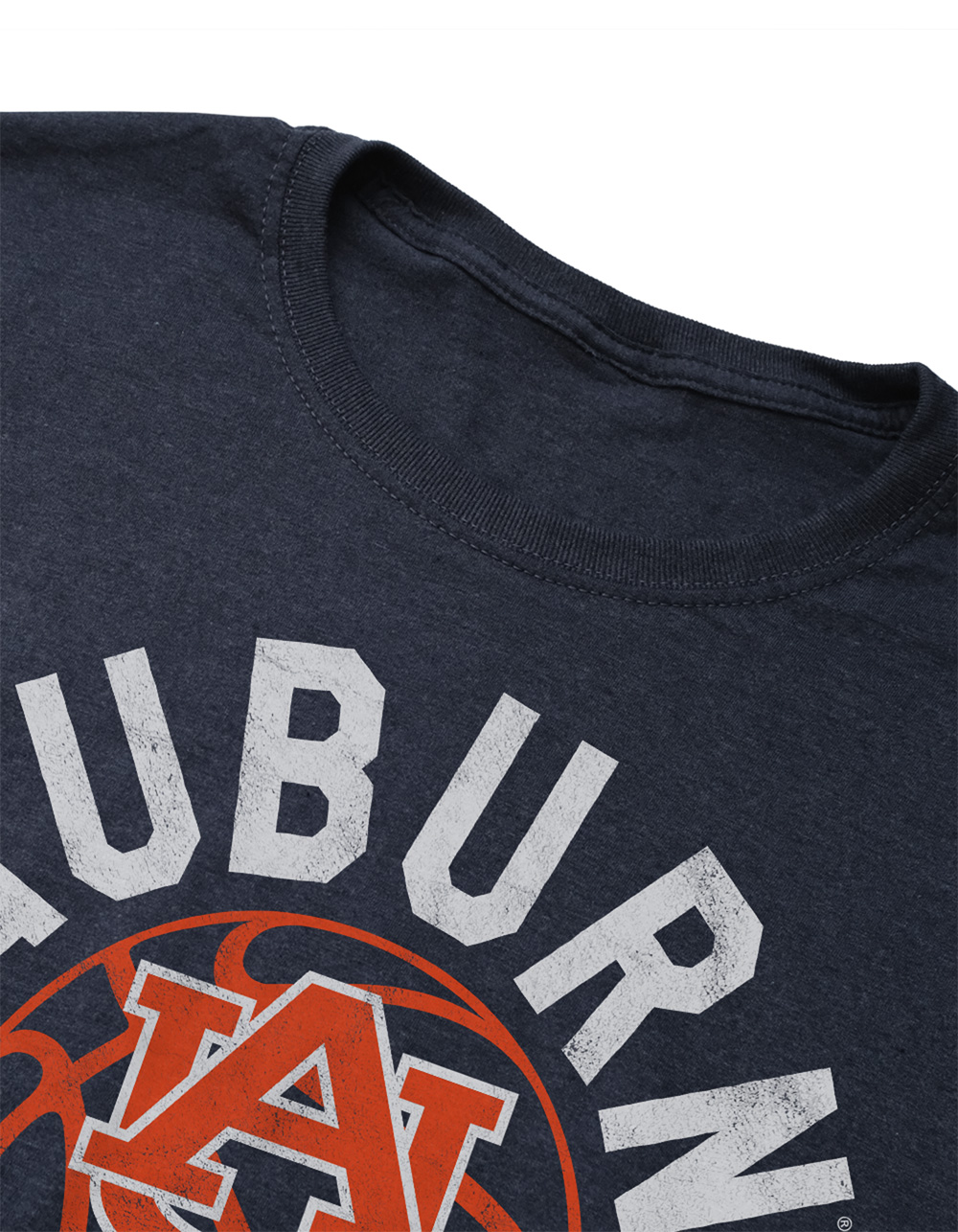 AUBURN UNIVERSITY Script Basketball Hoop Mens Tee - NAVY