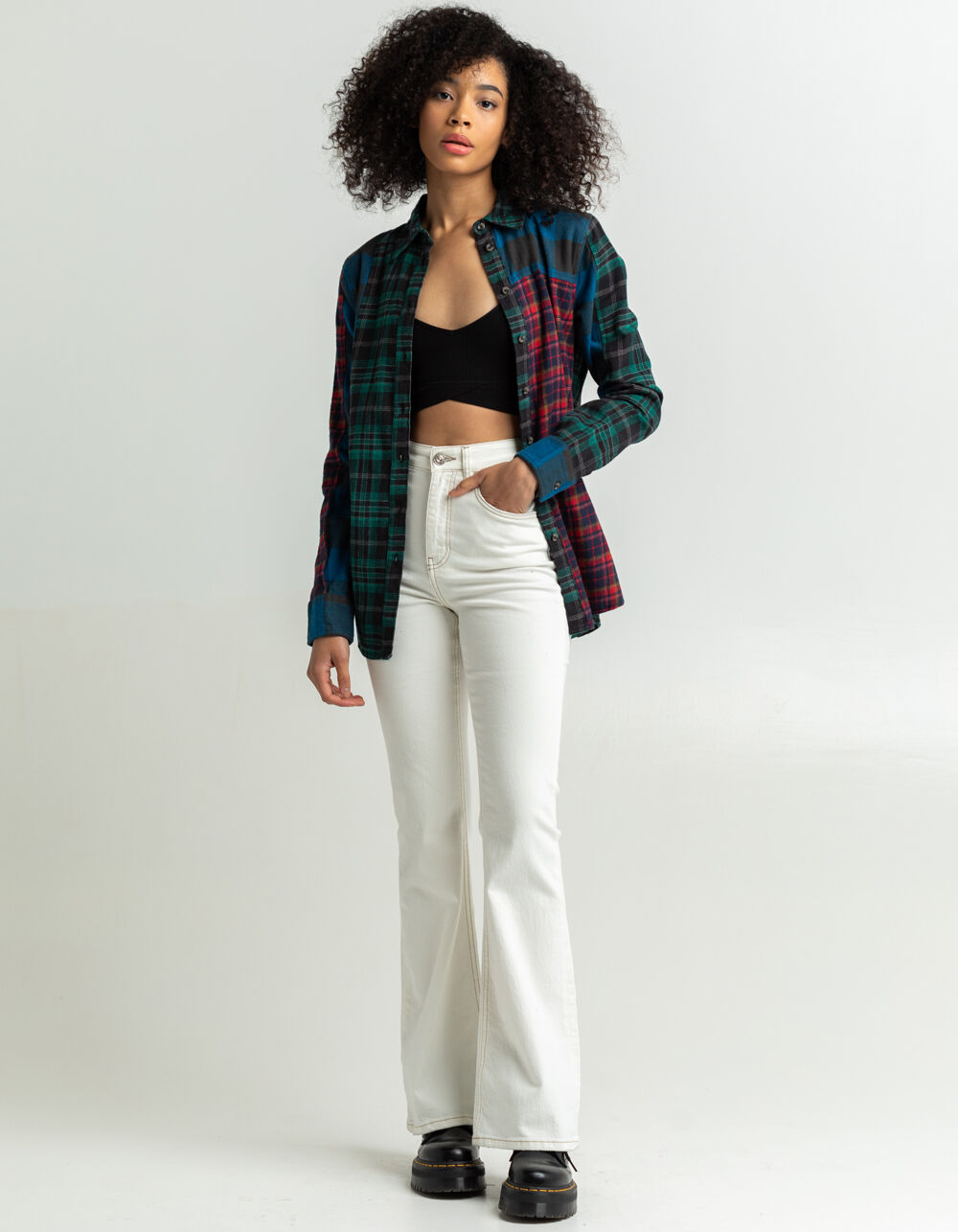 BDG Urban Outfitters Nicole Womens Spliced Flannel Shirt - MULTI | Tillys