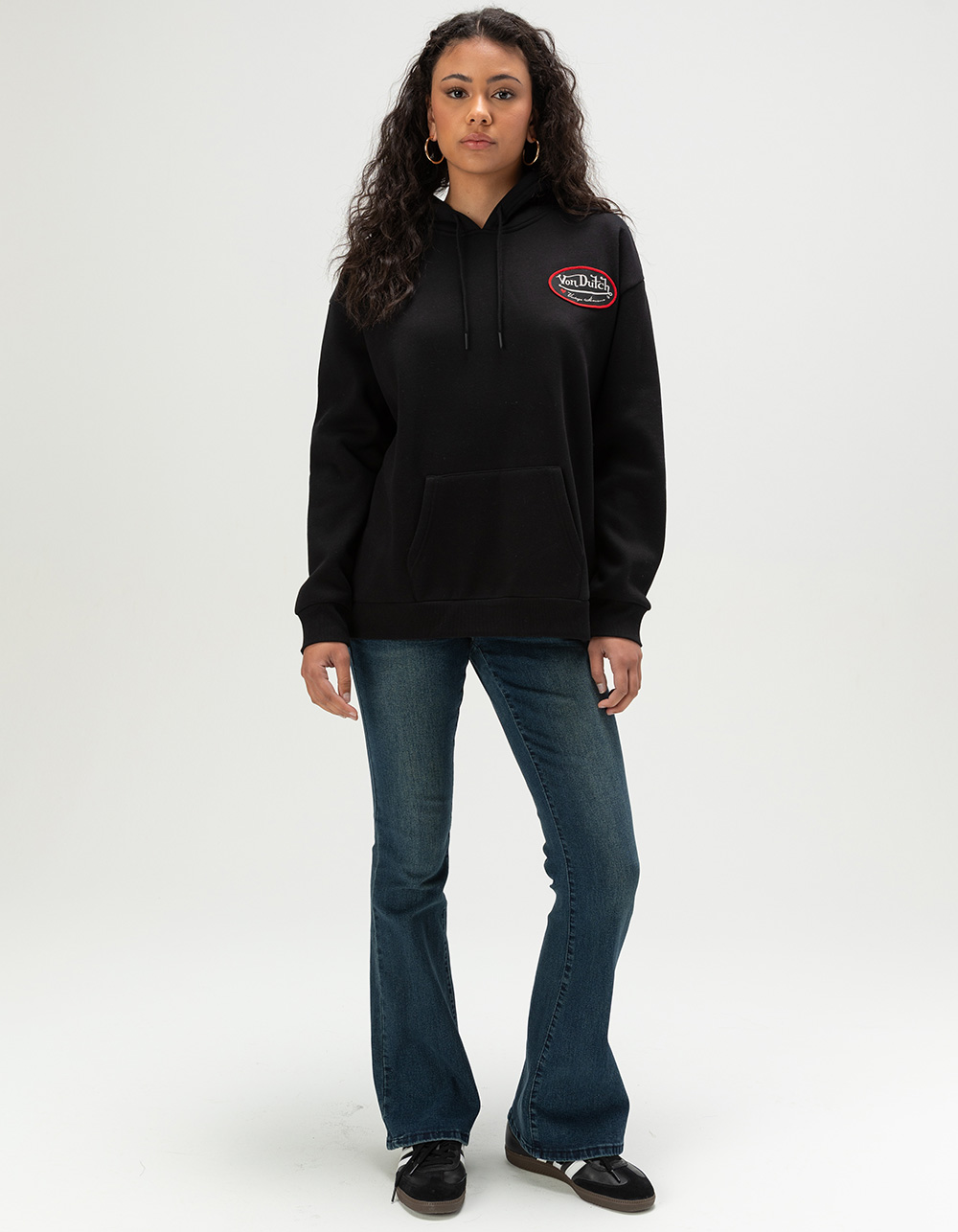 VINTAGE HAVANA x Von Dutch Print Womens Hoodie - BLACK | Arden Fair