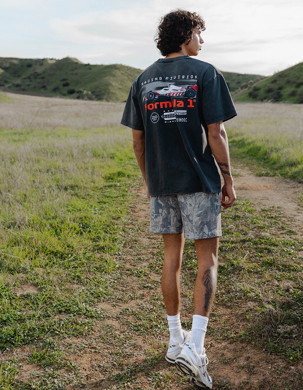 LIRA Mens Waffle Knit Shorts - CAMO KHAKI