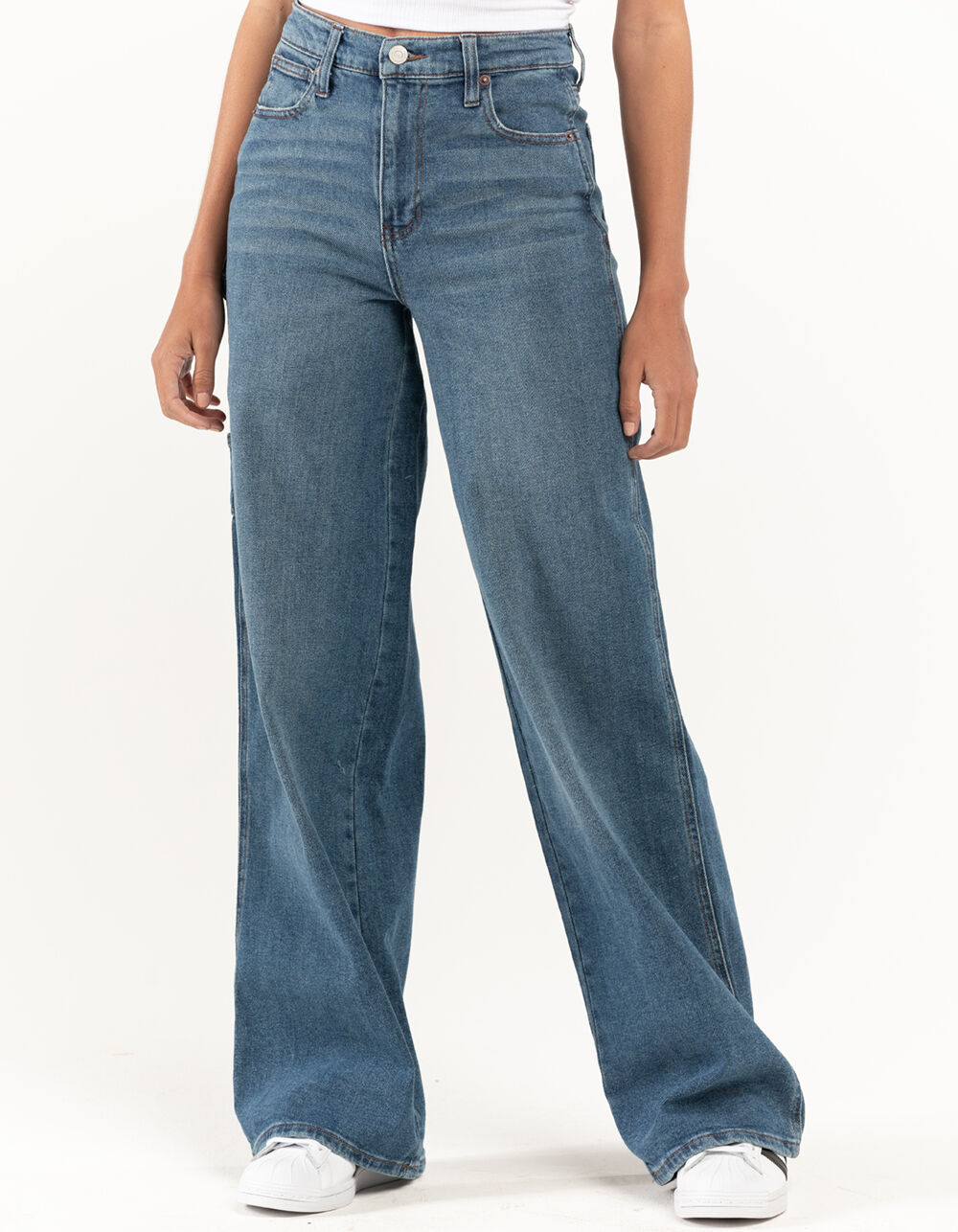 RSQ Womens Wide Leg Carpenter Jeans - MEDIUM WASH | Tillys