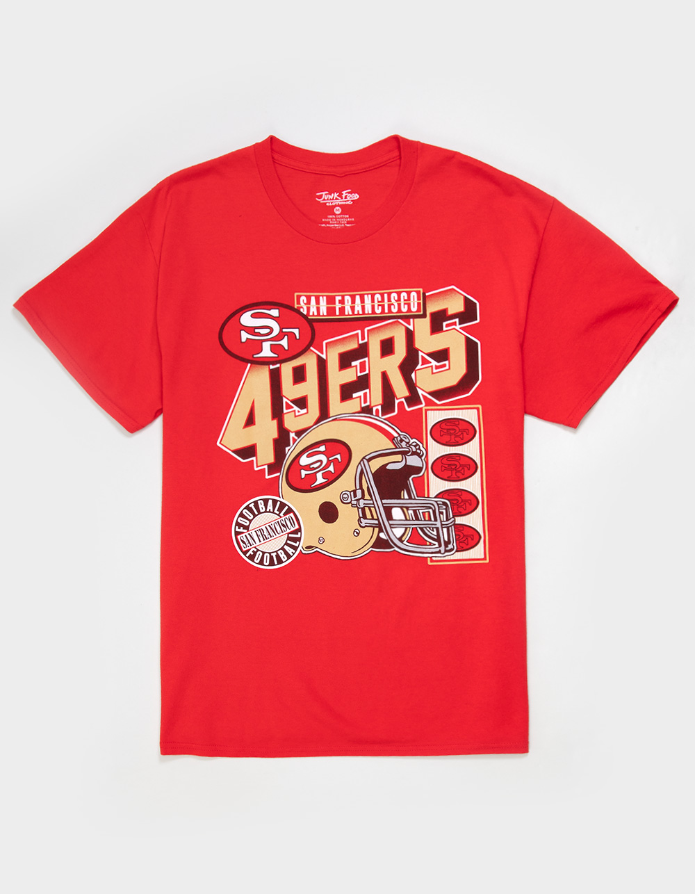 JUNK FOOD San Francisco 49ers Helmet Mens Tee - RED