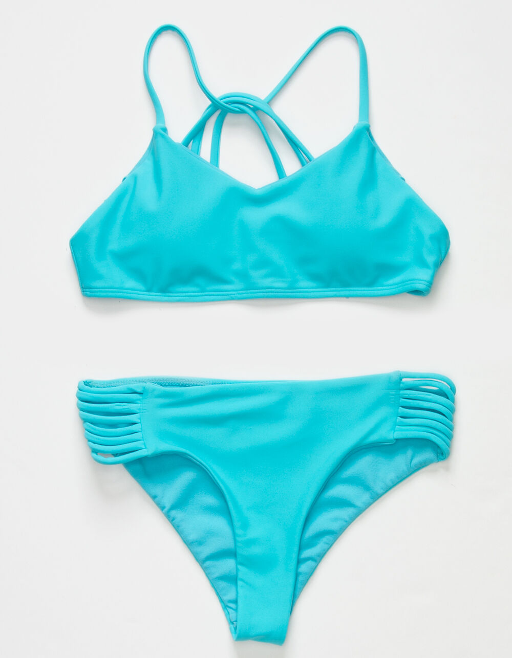 FULL TILT Strappy Girls Bralette Bikini Set - BLUE | Tillys