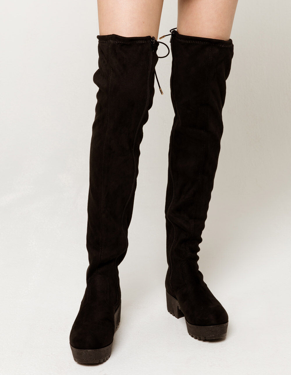 BAMBOO Lug Sole Over The Knee Womens Boots BLACK Tillys