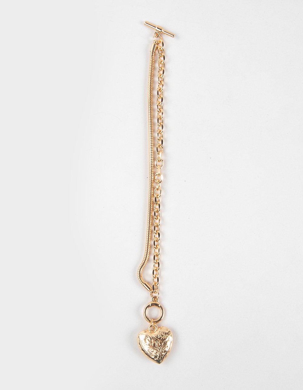 FULL TILT Oversized Locket Charm Bracelet - GOLD