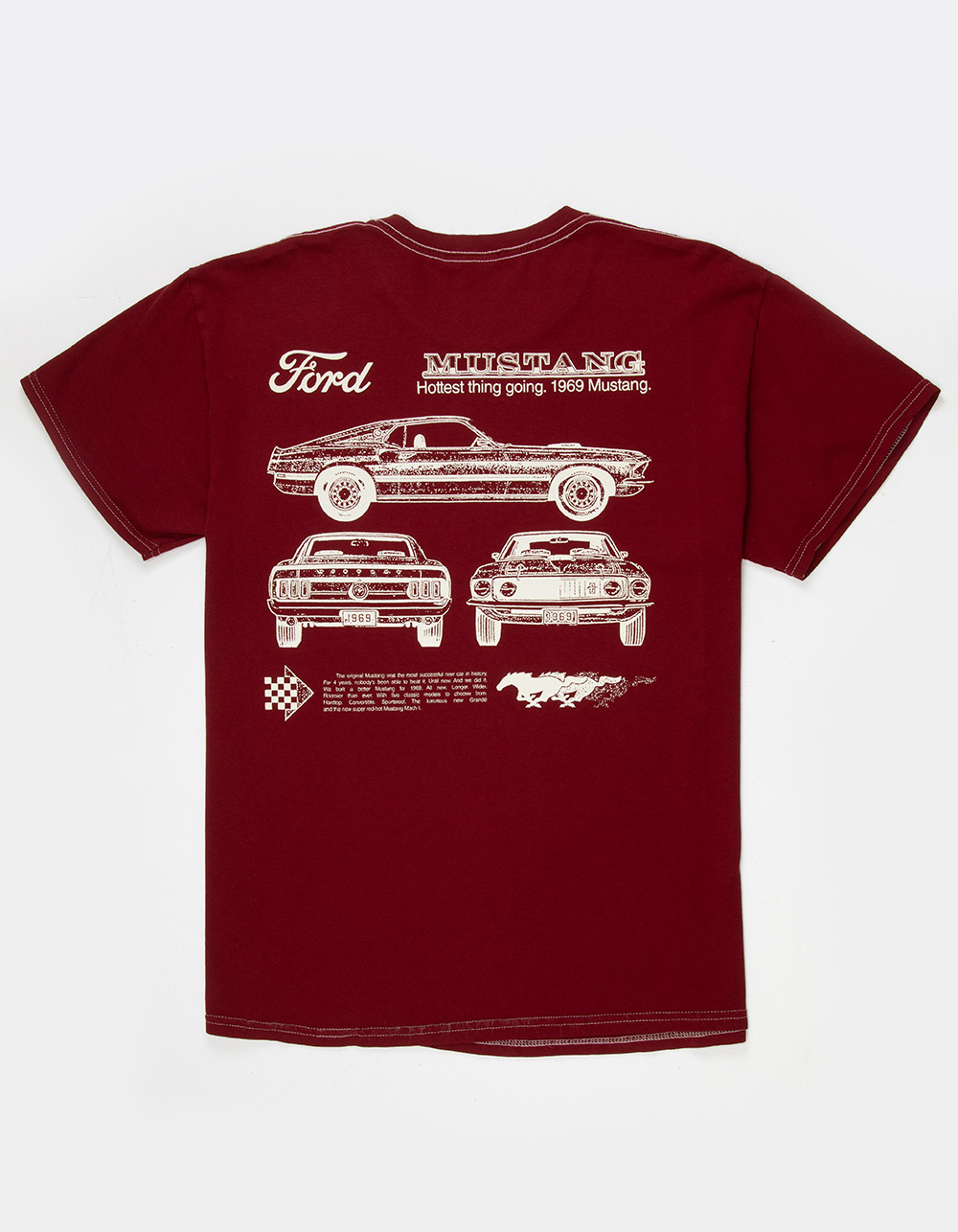 FORD Mustang Mens Tee - BURGUNDY