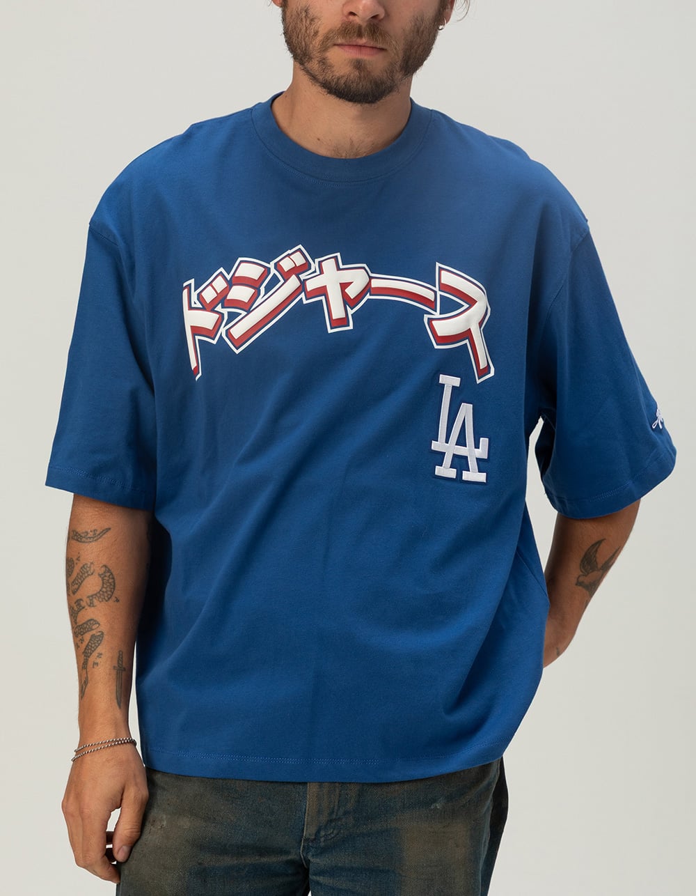 PRO STANDARD Los Angeles Dodgers Kanji Mens Boxy Tee - BLUE