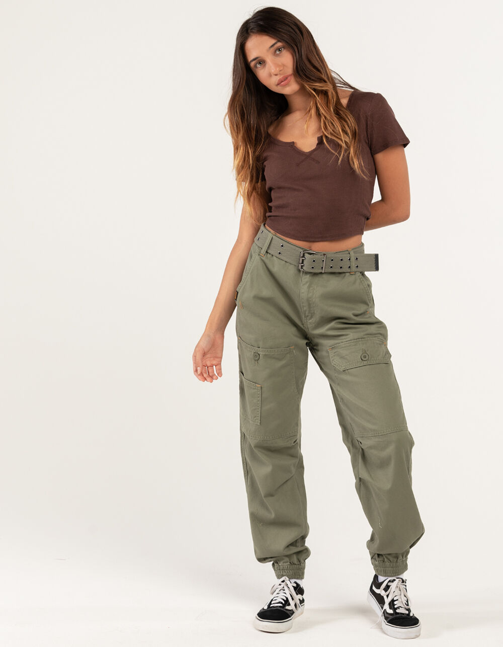 FIVESTAR GENERAL CO. Los Angeles Womens Cargo Jogger Pants - OLIVE