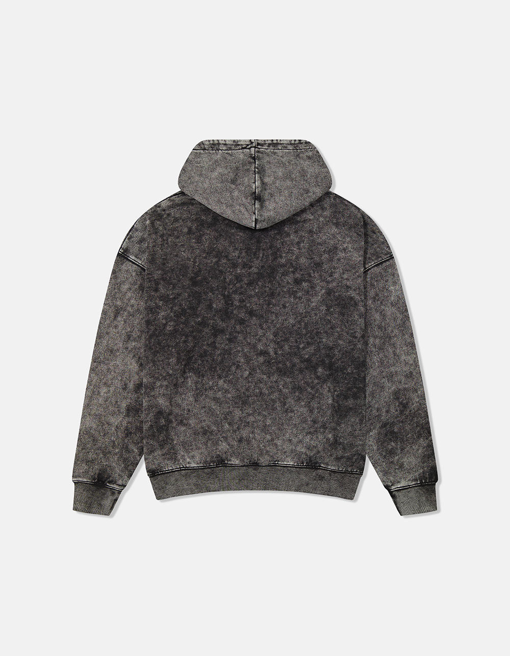 WESC Dropped Shoulder Enzyme Washed Mens Hoodie - WASHED BLACK