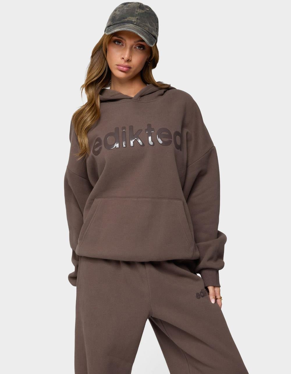 Edikted Be Hoodie - BROWN